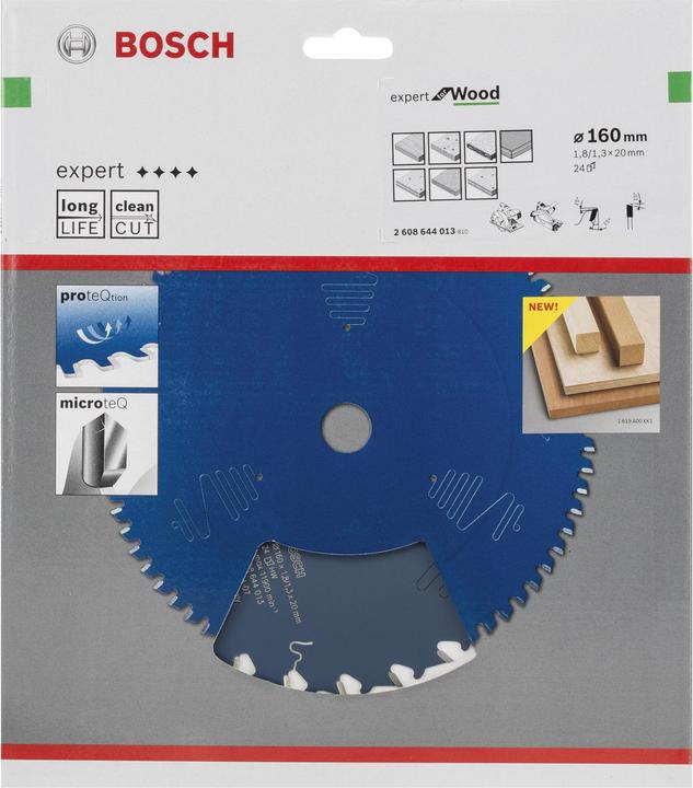 Produktbild Bosch Professional Zubehör Kreissägeblatt Expert for Wood, 160 x 20 x 1,8 mm, 24
