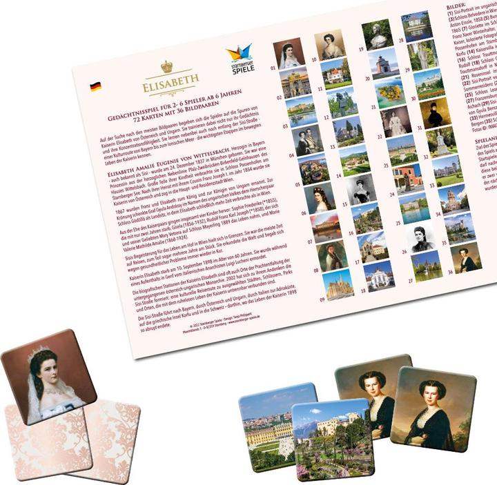 Immagine prodotto Starnberger Spiele Memo Game Elisabeth (Sulle orme dell'imperatrice Sisi) (Tedesco, Inglese)