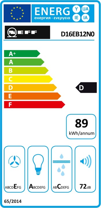 Energy Label Neff D16EB12N0 stainless steel (Substructure hood)