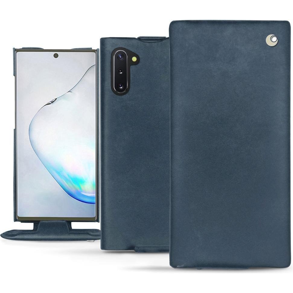 Noreve Lederschutzhülle vertikal (Samsung Galaxy Note 10), Smartphone Hülle, Blau