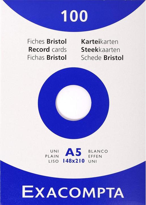 Image du produit Exacompta Fiches, à partir de 5 pièces (A5, 205 g/m², 100 x)