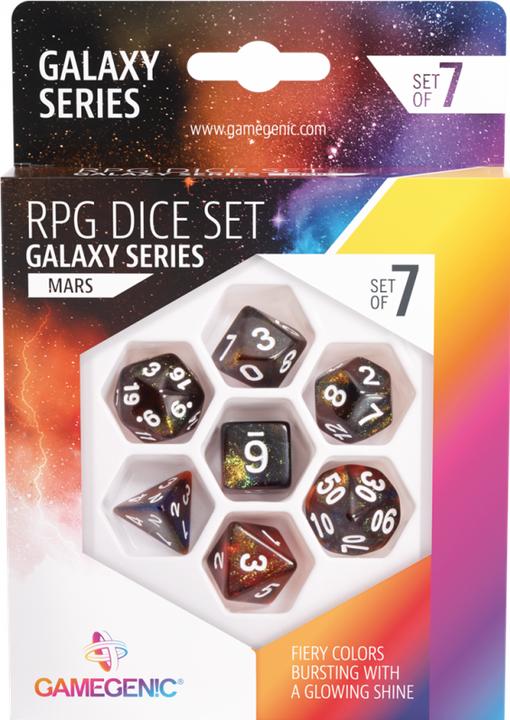 Image du produit Gamegenic Set de 7 Dés Jdr - Galaxy Series : Mars