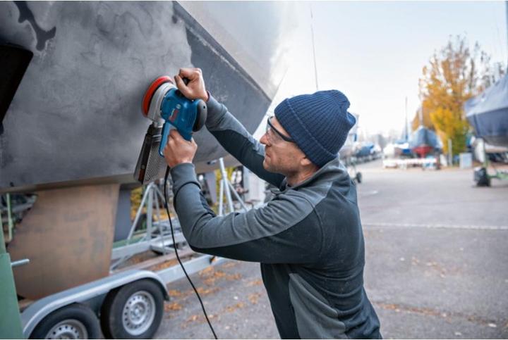 Produktbild Bosch Professional Exzenterschleifer GEX 34-150, Schleifteller, 1 x Pap.staub-btl., 1 x Absaugad. (Exzenterschleifer, 340 W)