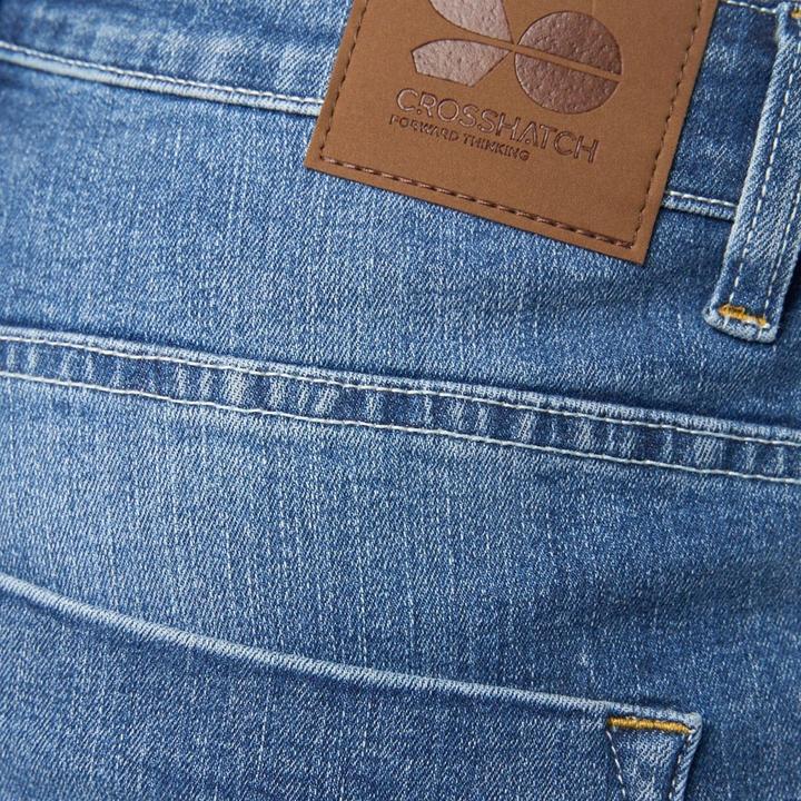 Actual product image Crosshatch Mens Riptrey Abraised Denim Scratch Shorts (36)
