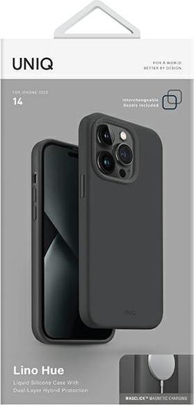 Produktbild Uniq etui Lino Hue iPhone 14 6,1" Magclick Charging szary/charcoal grey (Apple iPhone 14)