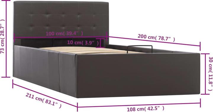 Image du produit vidaXL Bettgestell (100 x 200 cm)