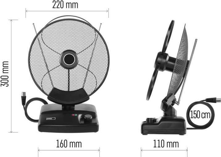 Actual product image Emos Indoor Antenna CITY ORBI-C200, DVB-T2, D (Indoor antenna, DAB/ DAB+, DVB-T / -T2, LTE)
