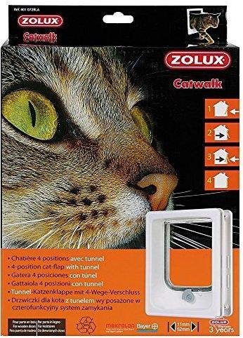Actual product image Zolux Cat door with tunnel for wooden doors - white colour