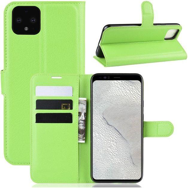 Thumbnail - MU Classic Litchi Leder Bookcover Series (Google Pixel 4 XL), Smartphone Hülle, Grün
