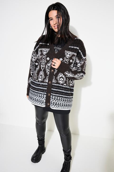 Immagine prodotto Studio Untold Cardigan dal taglio oversize con mix di jacquard (54)