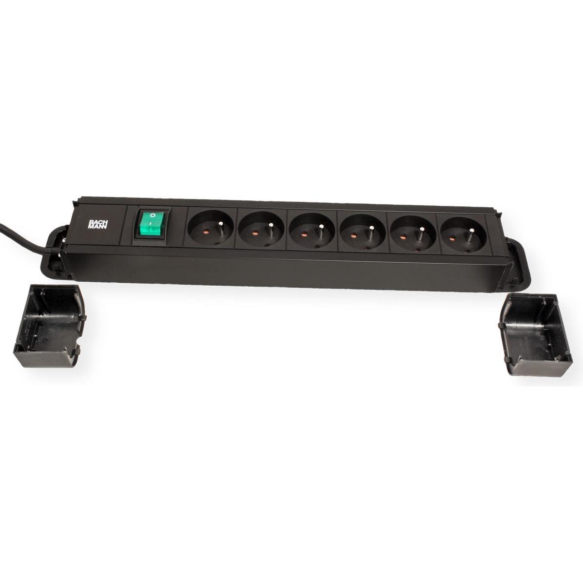 Bachmann, Steckdosenleiste, Multiple socket outlets (6 x, CEE 7/5, CEE 7/3, 2 m)