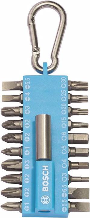 Actual product image Bosch Zubehör 21-piece screwdriver bit set with snap-hook, light blue (Hexagon socket TX)