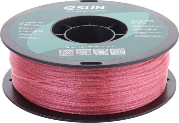 Produktbild eSUN eTwinkling Pink Filament 1.75mm 1Kg (PLA, 1.75 mm, 1000 g, Rosa)