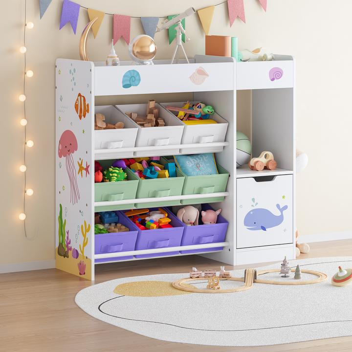 En.Casa Kinderregal Søndreland 80x90x30 cm mit Aqua Dream Motiv