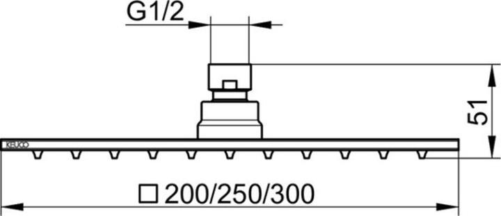 Produktbild Keuco Kopfbrause eckig vc 300x300mm (15 l/min)