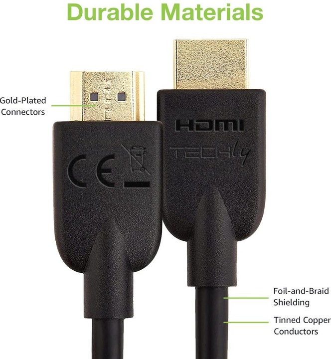 Produktbild Techly HDMI 4K 60Hz High Speed Anschlusskabel mit Ethernet schwarz 2m (2 m, HDMI)