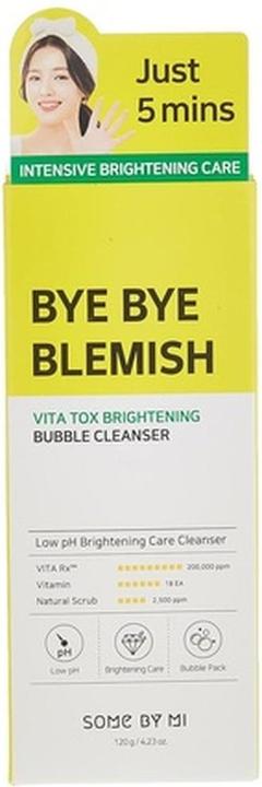 Immagine prodotto Some By Mi Bye Byeemish Vita Brightening Bubble Cleanser Schiuma detergente nutriente per il viso 120G (Schiuma detergente)