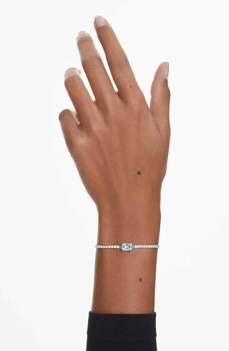 Actual product image Swarovski Matrix Tennis Bracelet Various Cuts Blue (24 cm, Swarovski Metal)