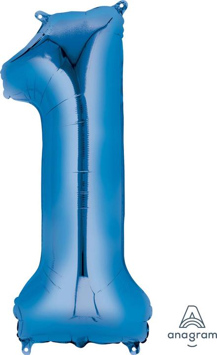 Actual product image Amscan Foil balloon number 1 blue (5x)
