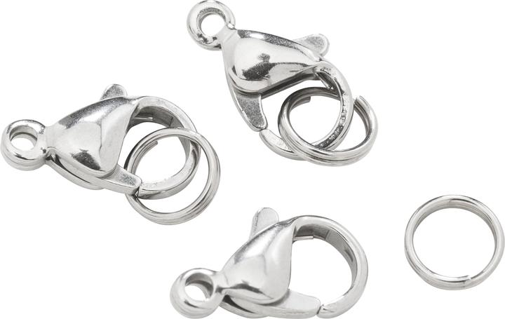 Image du produit Pracht Mousqueton, acier inoxydable, 3 pièces