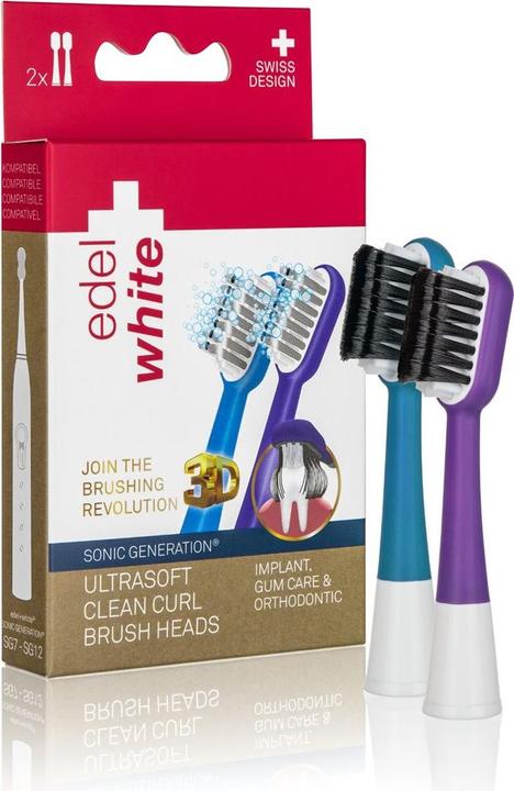 Produktbild Edel + White edel+white CleanCurl Airbag Sonic Brush Head 2 Stk (2 x)