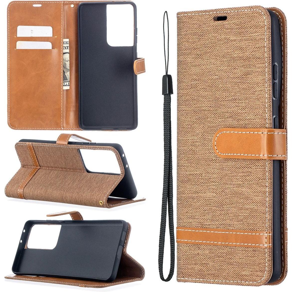 König Design Hülle Handy Schutz für Samsung Galaxy S21 Ultra Case Cover Tasche Wallet Etui (Samsung Galaxy S21 Ultra), S...
