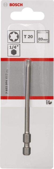Actual product image Bosch Professional Zubehör Screwdriver bit extra-hard T20, 89 mm, pack of 1 (T20)