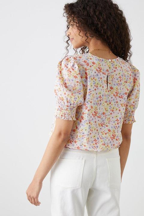 Actual product image Dorothy Perkins Womens/Ladies Ditsy Print Shirred Blouse (42)