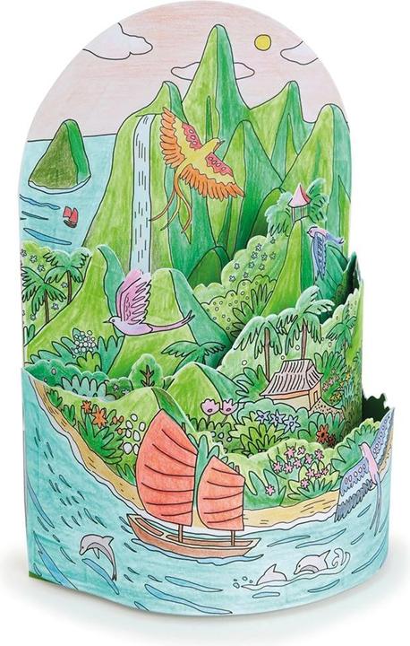 Produktbild Djeco Ausmalbilder 3D Diorama Insel