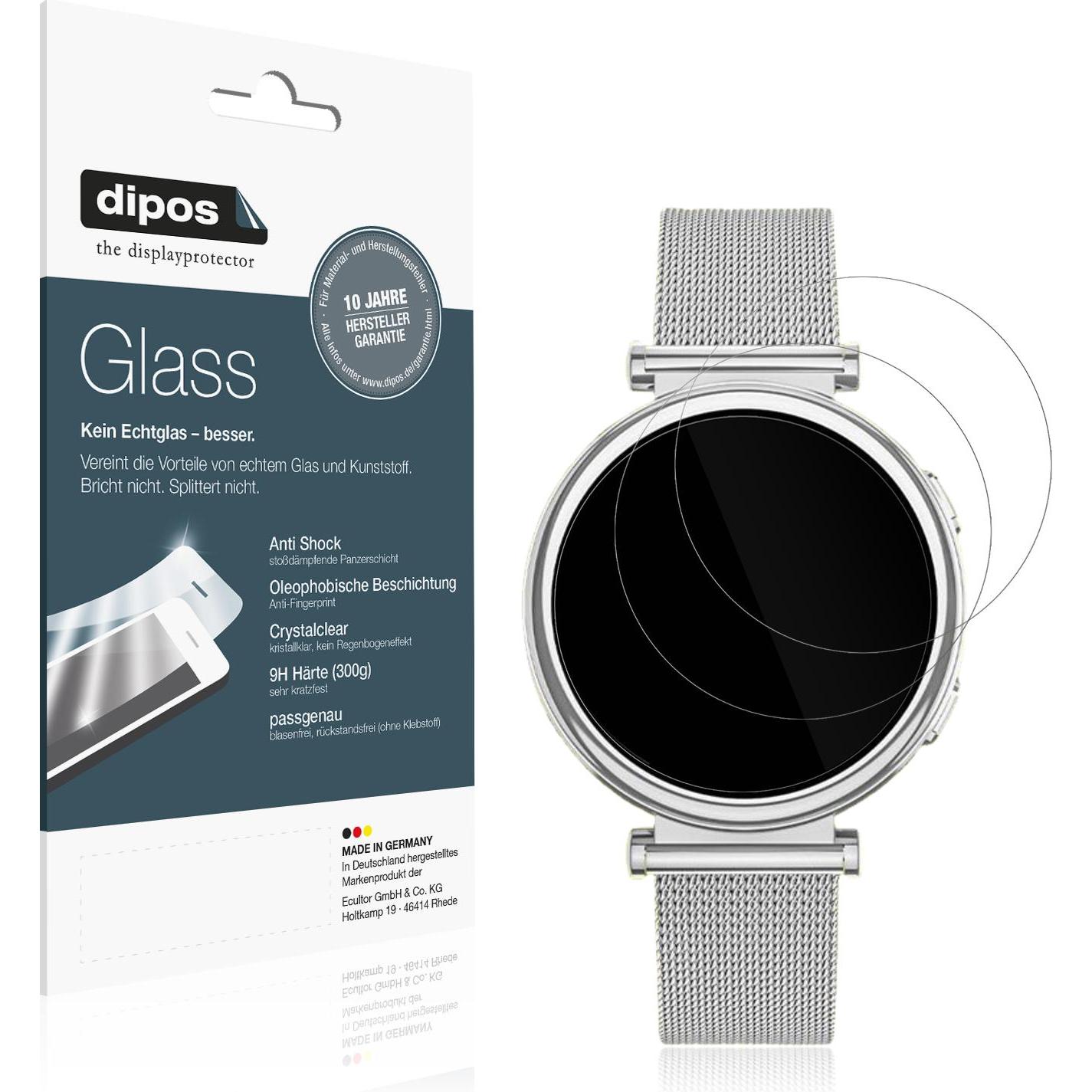 Dipos Anti-Shock Displayschutz 9H, Smartwatch Schutzfolie, Transparent