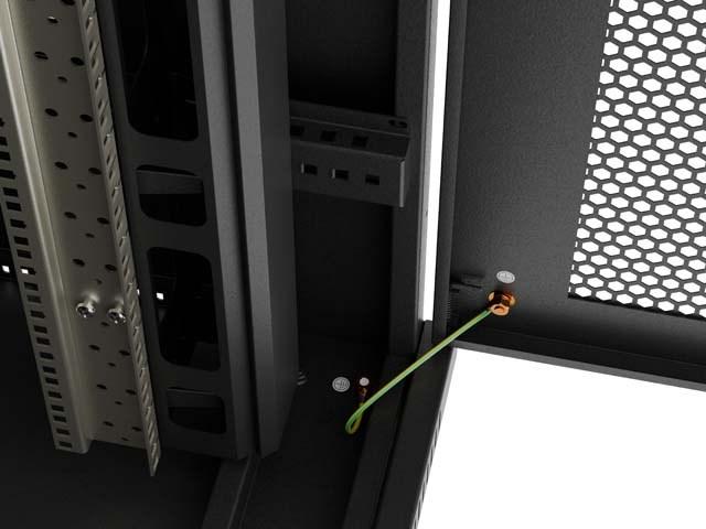 Actual product image Lanberg 19" 47U 800x1200 freist. LCD perfor.Tür (FlatPack)sw (Speditionsversand) (47 RU, 19 inch rack)