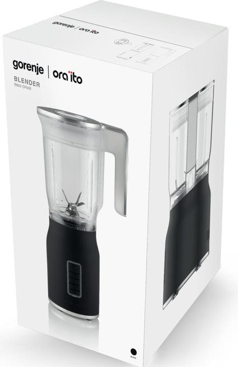 Produktbild Gorenje Blender B800ORAB Tabletop, 800 W, Jar material Plastic, Jar capacity 1.5 L, Ice crushing, Black (800 W)