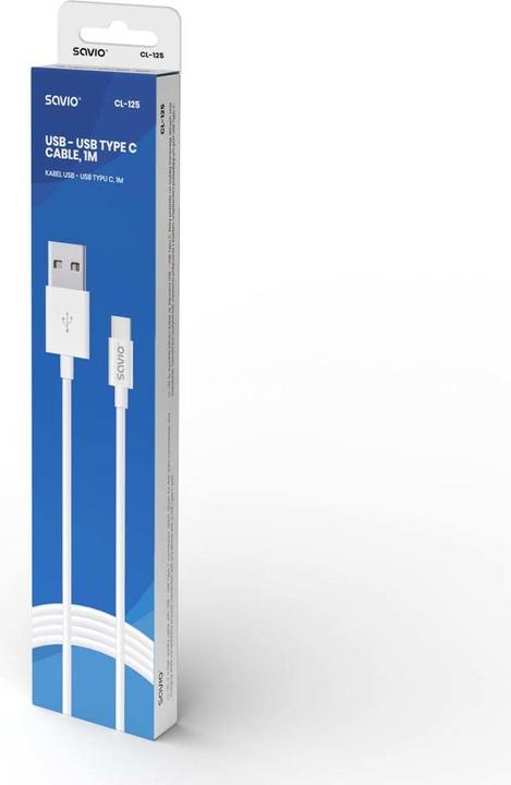 Actual product image Savio CL-125 USB Cable USB 2.0 USB A USB C (1 m, USB 2.0)