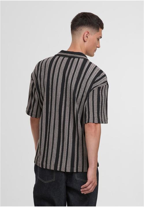Immagine prodotto Urban Classics Two Color Striped Structured Resortshirt black/white S (S)