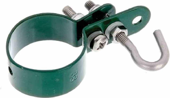 GAH 655631 Clamp for braided tension rods galvanised, green plastic-coated Clamps
