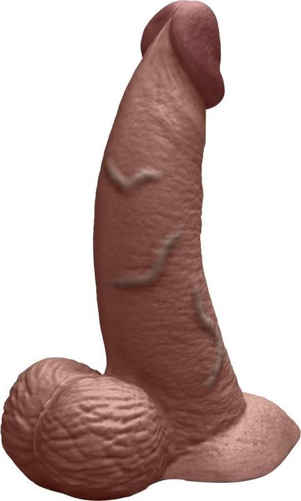 Earthly Body Slipskin Realistic Silicone Dildo 6.5 Inch Curved Brown