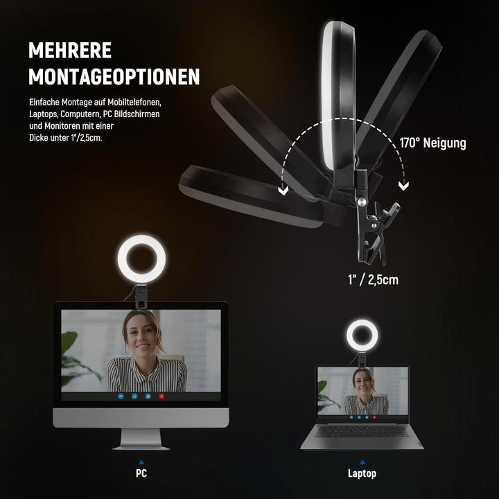 Actual product image Neewer Dimmbares Ringlicht mit Klemme und Tischstativ (Ring light)