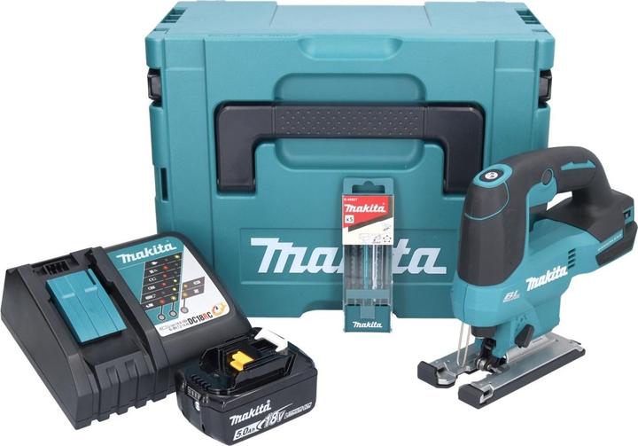 Produktbild Makita DJV 184 RT1J Akku Stichsäge 18 V Brushless + 1x Akku 5,0 Ah + Ladegerät + 5 tlg.