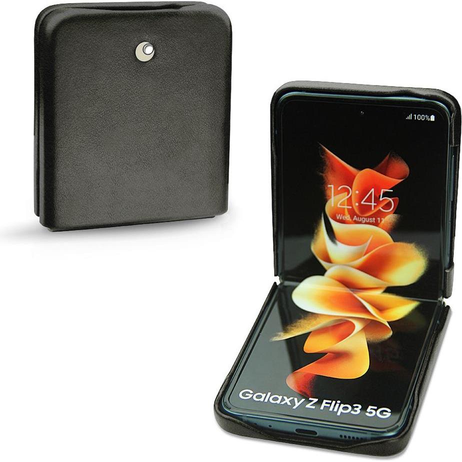 Noreve Lederschutzhülle (Samsung Galaxy Z Flip3), Smartphone Hülle, Schwarz