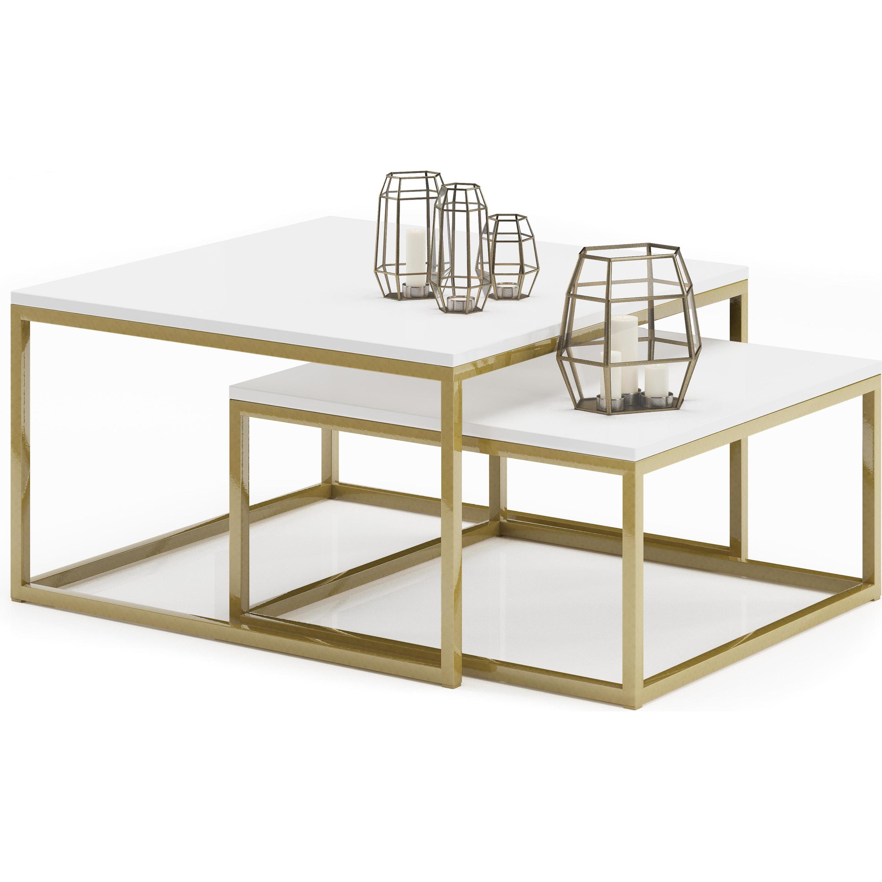 ADRK Furniture, Couchtisch + Beistelltisch, Kama (75 x 75 x 43 cm)