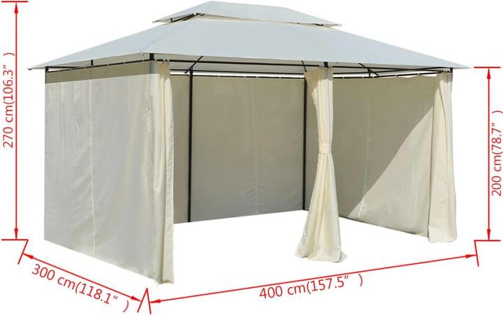 Immagine prodotto vidaXL Gartenpavillon (400 cm, 300 cm)