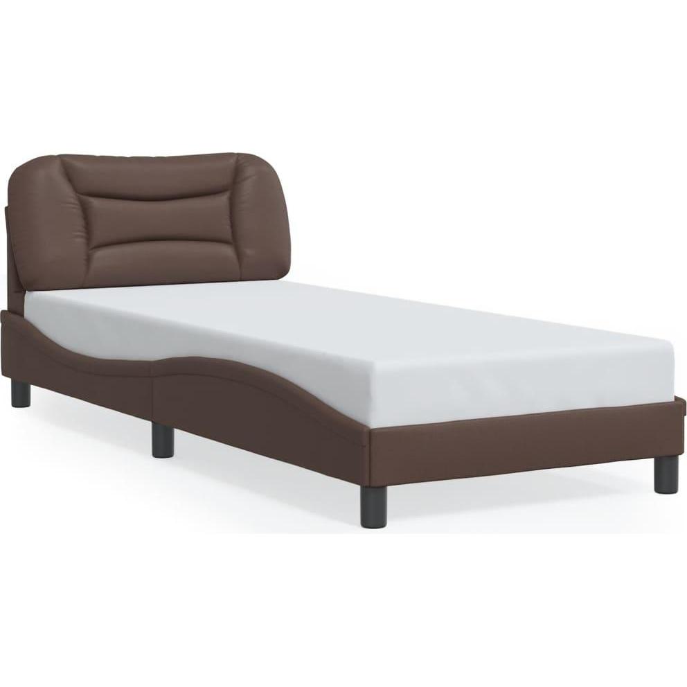 VidaXL, Bett, Bettgestell mit Kopfteil Kunstleder (90 x 200 cm)