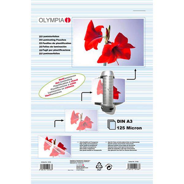 Produktbild Olympia 1x25 Laminierfolien DIN A3 125 micron (A3, 25 Stück, 125 µm)