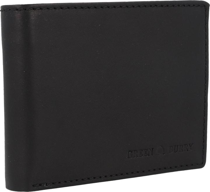 Actual product image Greenburry Pure Black wallet RFID protection leather 13 cm