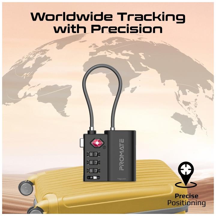 Actual product image ProMate TagLock luggage lock with tracker (iOS)