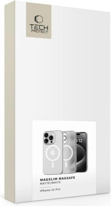 Actual product image Tech-Protect MagSlim MagSafe iPhone 15 Pro Case - White (Apple iPhone 15 Pro)