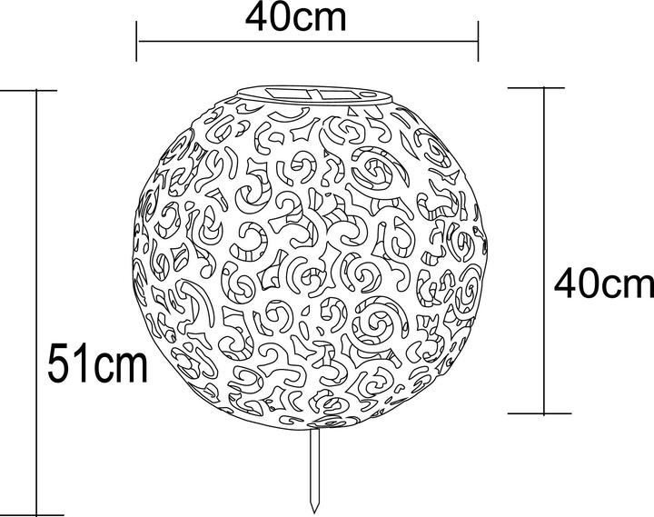 Immagine prodotto Globo Luce Solare In Metallo Argento, 1xled (IP44)