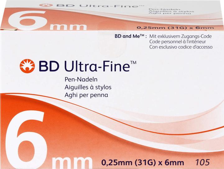 Image du produit BD Pen Nadel 31G 0.25x6mm (Aiguilles de stylo + aiguilles jetables)