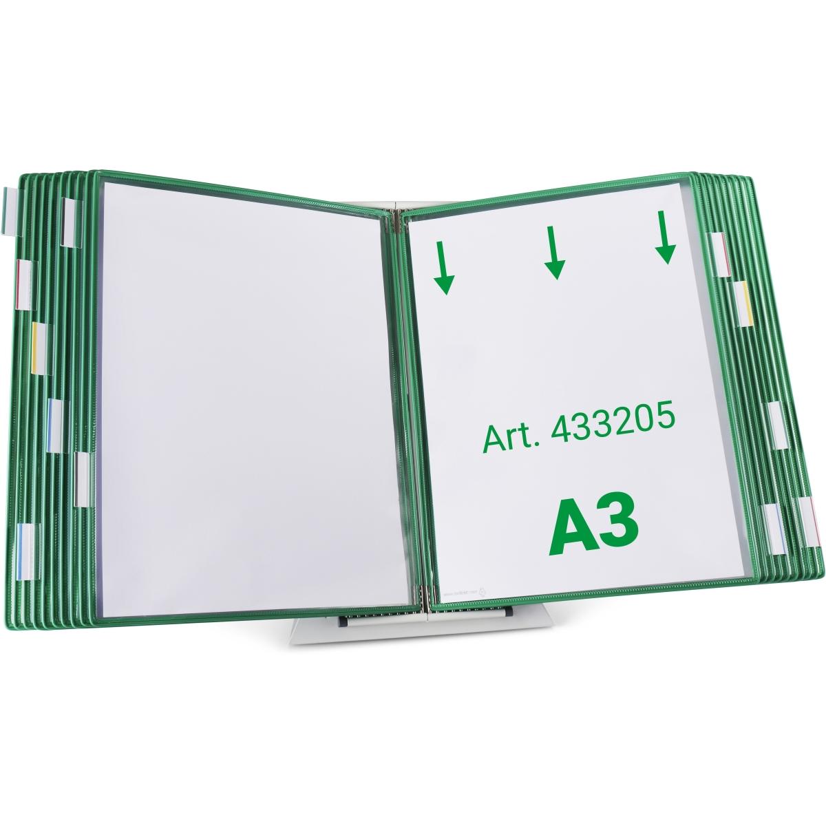 Tarifold, Informationsschild, Sichttafelsystem 433205 DIN A3 grün mit 20 St. Sichttafeln