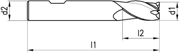Produktbild Neriox Nutenfräser Typ N, HSS-Co8, DIN 844 kurz Ø14